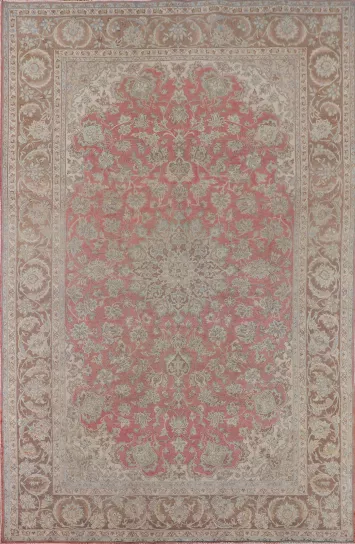 Distressed Pink Najafabad Persian Area Rug 8x12