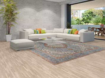 Light Blue Distressed Mashad Persian Area Rug 10x13