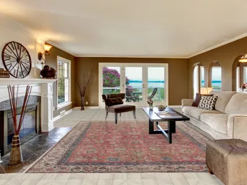 Distressed Floral Tabriz Persian Area Rug 9x12