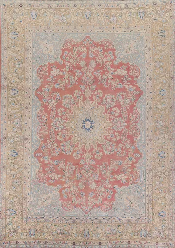 Vintage Floral Kerman Persian Area Rug 10x13