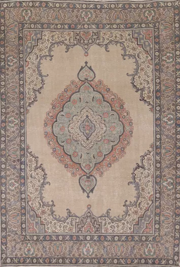 Distressed Wool Tabriz Persian Area Rug 8x11