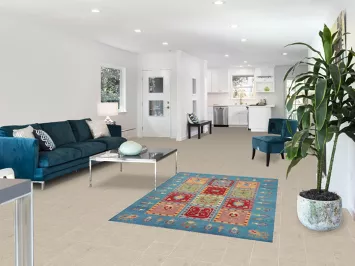 Garden Design Blue Kazak Handmade Rug 4x6