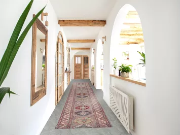 All-Over Gray Handmade Kazak Oriental Runner Rug 3x20