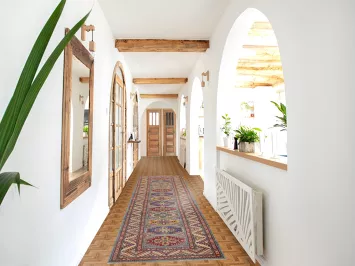 Light Blue Kazak Oriental Runner Rug 3x13