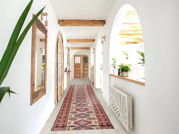 Handmade Wool Kazak Runner Rug 3x16