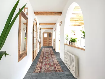 Handmade Blue Kazak Oriental Runner Rug 3x21