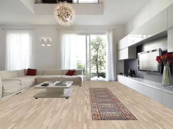 Blue Geometric Kazak Oriental Runner Rug 3x16