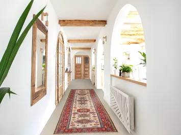 Geometric Kazak Oriental Runner Rug 3x13