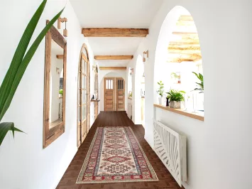 Ivory Wool Kazak Oriental Runner Rug 3x11