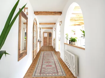 Light Blue Kazak Oriental Runner Rug 3x13