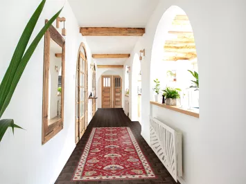 Handmade Red Kazak Oriental Runner Rug 3x10