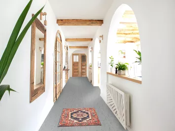 Navy Blue Heriz Serapi Indian Accent Rug 2x3