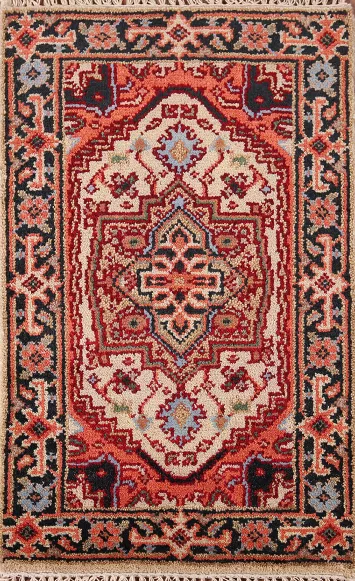 Geometric Heriz Serapi Indian Accent Rug 2x3