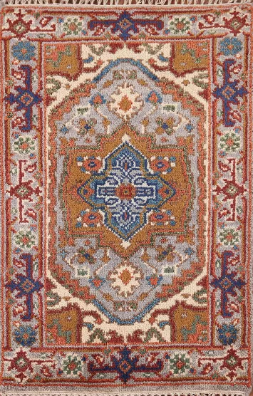 Geometric Heriz Serapi Indian Accent Rug 2x3