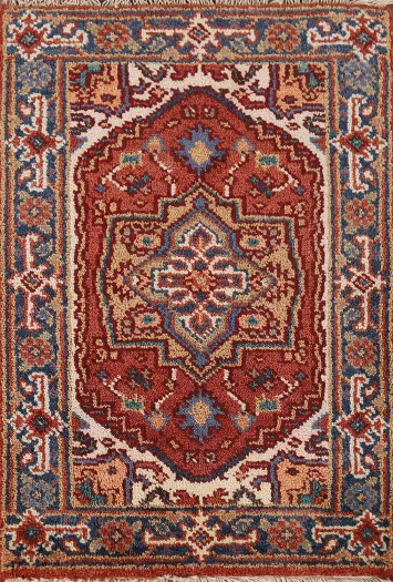 Orange Heriz Serapi Oriental Rug 2x3