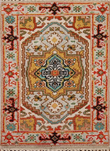 Geometric Heriz Serapi Oriental Rug 2x3