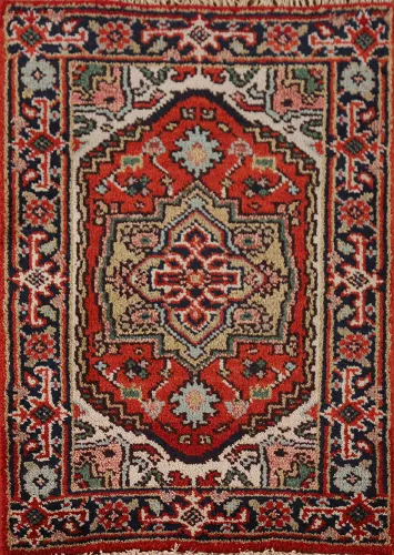 Handmade Wool Heriz Serapi Indian Foyer Rug 2x3
