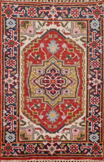 Geometric Heriz Serapi Indian Foyer Rug 2x3