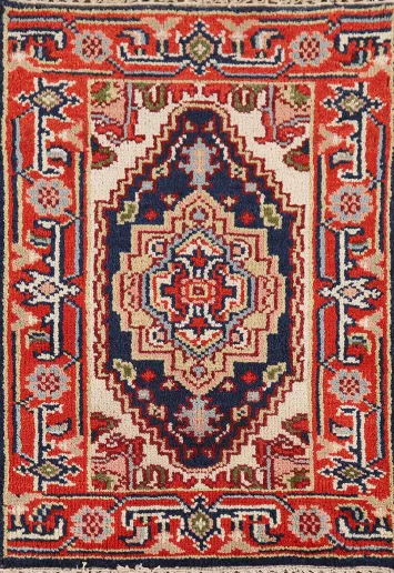 Handmade Wool Heriz Serapi Indian Accent Rug 2x3
