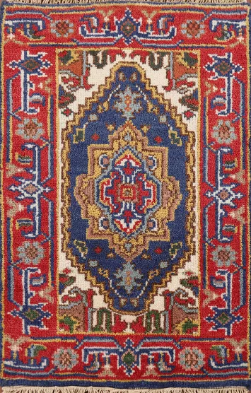 Blue Heriz Serapi Indian Accent Rug 2x3