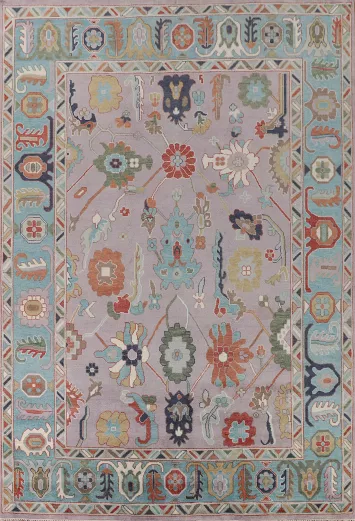Handmade Floral Oushak Oriental Large Rug 10x14