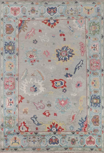 Handmade Floral Oushak Oriental Area Rug 9x12