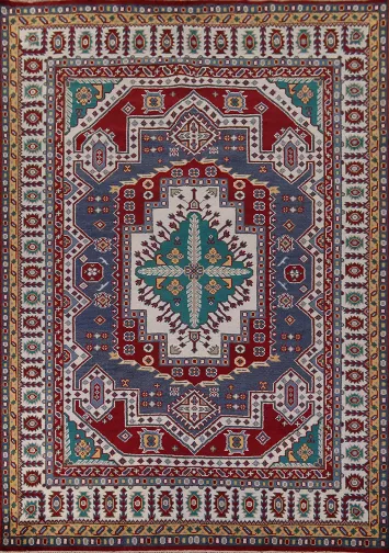 Geometric Kazak Oriental Area Rug 9x12