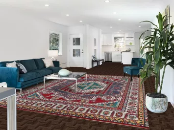 Geometric Kazak Oriental Area Rug 9x12