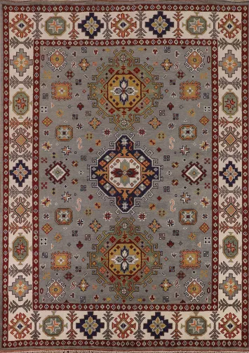 Geometric Wool Kazak Oriental Area Rug 8x10
