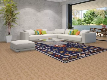 Navy Blue Geometric Kazak Oriental Area Rug 9x12