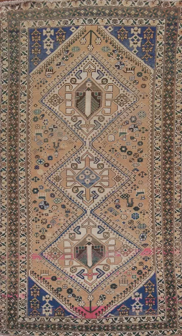 Vintage Wool Bakhtiari Persian Area Rug 5x10