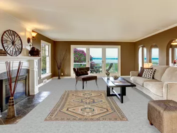 Vintage Wool Bakhtiari Persian Area Rug 5x9