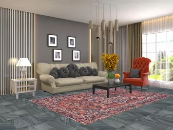 Distressed Wool Bakhtiari Persian Area Rug 6x9