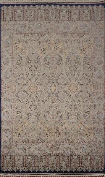 Elegant Handcrafted Qum Area Rug 7x10 with Timeless Classic Design