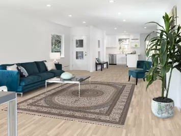 Traditional Ivory Qum Turkish Area Rug 7x10