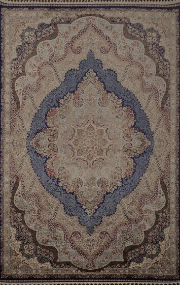 Luxurious Persian Style Rug with Intricate Medallion Design 7x10