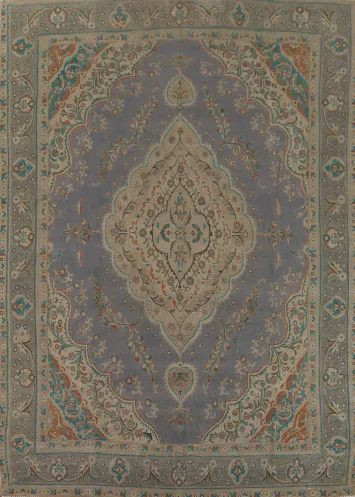Vintage Wool Tabriz Persian Area Rug 10x13