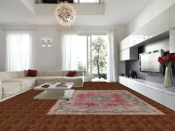 Distressed Pink Kerman Persian Area Rug 10x13