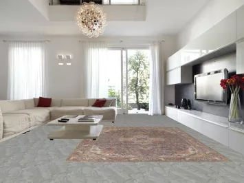 Gray Floral Tabriz Persian Area Rug 10x13