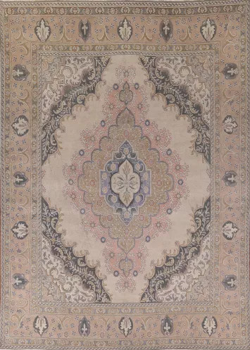 Vintage Wool Tabriz Persian Area Rug 10x12