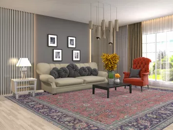 All-Over Floral Pink Tabriz Persian Area Rug 10x12