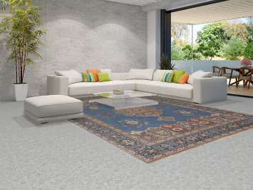 Blue Geometric Tabriz Persian Area Rug 10x13