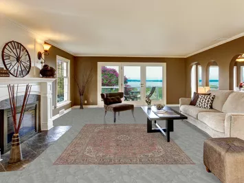 Vintage Pink Geometric Tabriz Persian Area Rug 6x9