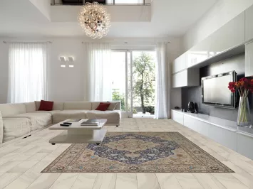 Vintage Blue Tabriz Persian Area Rug 10x13