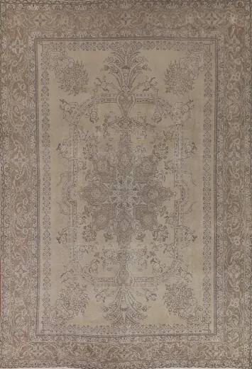 Distressed Wool Tabriz Persian Area Rug 10x13
