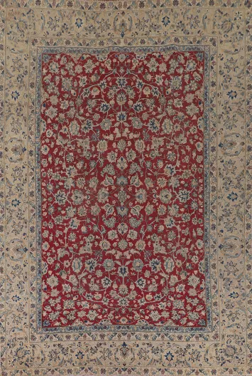 Distressed Floral Tabriz Persian Area Rug 9x12