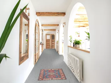 Blue Geometric Kazak Oriental Rug 2x3