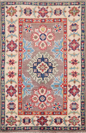 Geometric Wool Kazak Oriental Foyer Rug 2x3