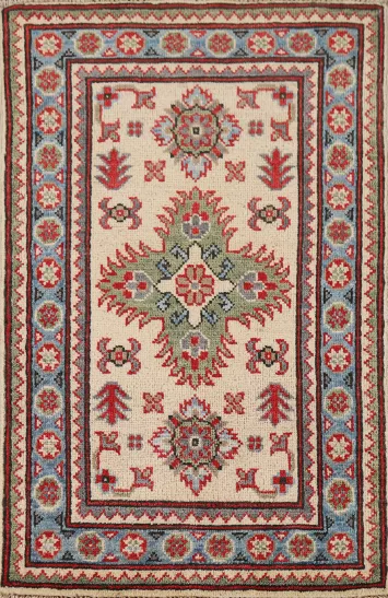 Geometric Kazak Wool Foyer Rug 2x3