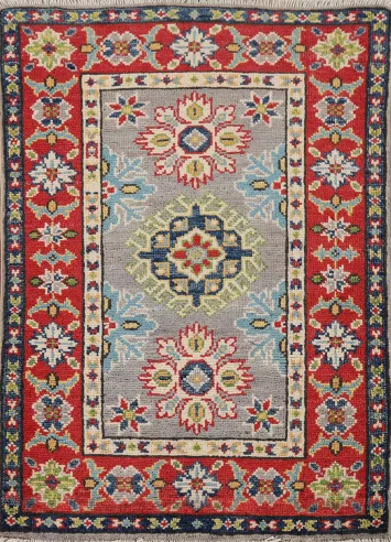 Geometric Kazak Wool Foyer Rug 2x3